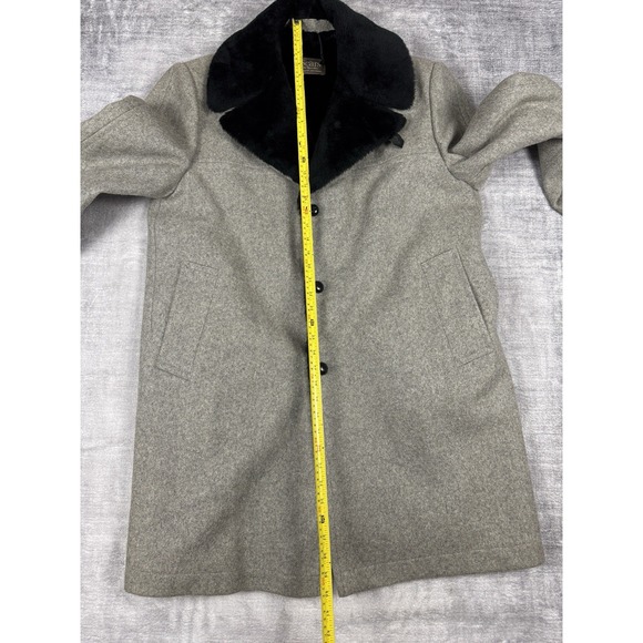 Vintage Sears The Mens Store Jacket Mens 48 Gray 70s Wool Overcoat Single Breast - Picture 12 of 15